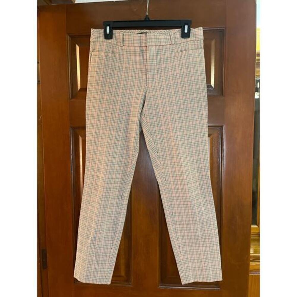 Banana republic plaid, pencil pants, size 4